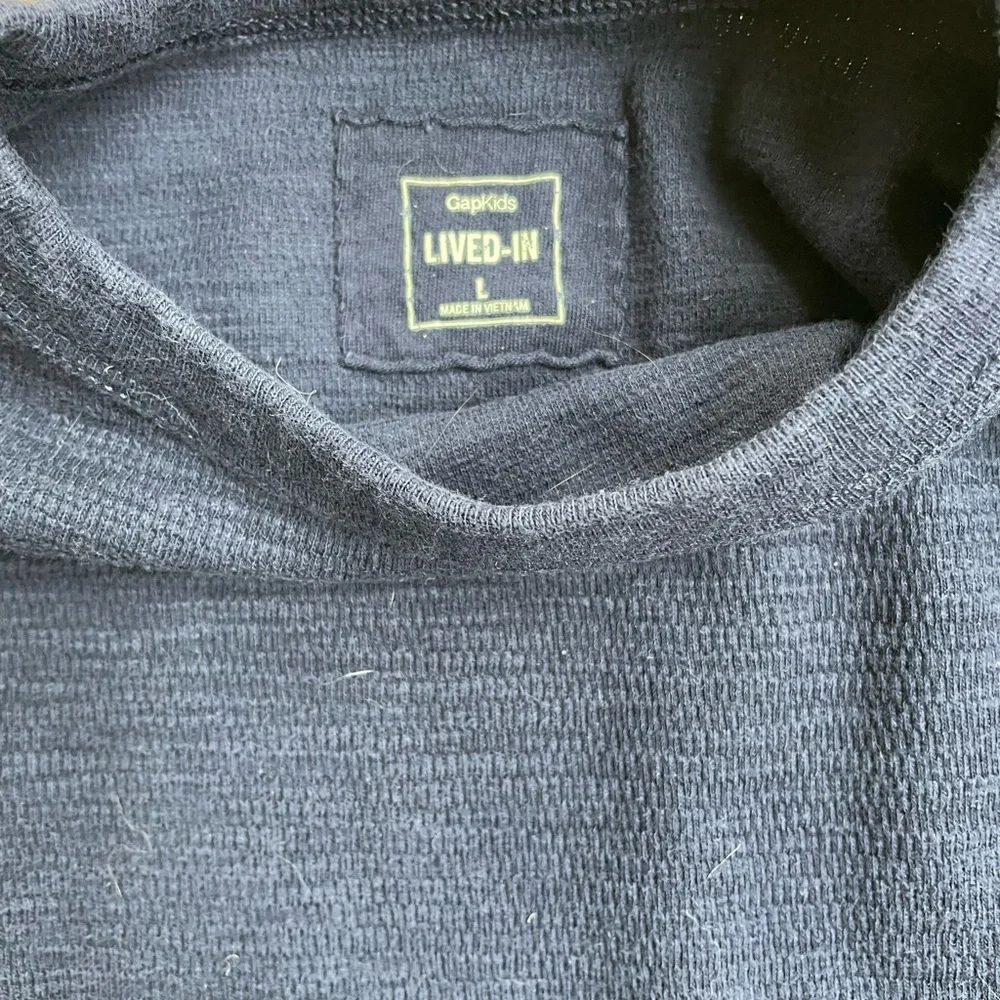 GAPKids Boys Blue Thermal Long Sleeve Shirt size large